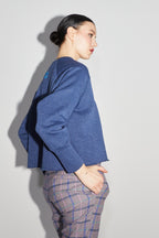Le Sweatshirt Sofia Jersey Lurex Bleu