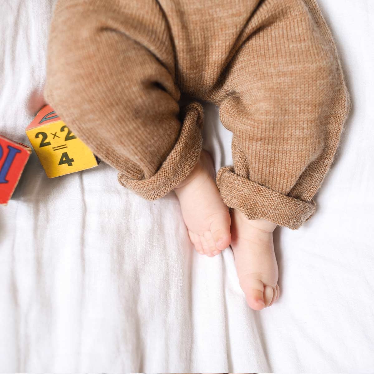 Ensemble Aimé Tricot Beige Chiné 100% Laine - Bébé