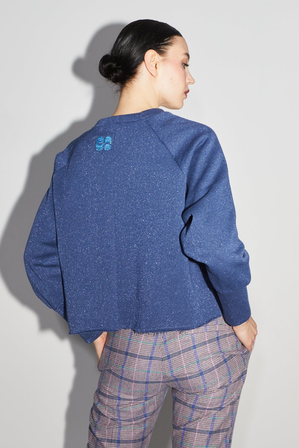 Le Sweatshirt Sofia Jersey Lurex Bleu