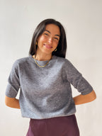 Gray Knitted T-Shirt