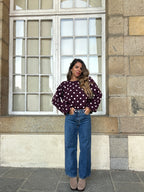 Zélie burgundy polka-dot wool jumper