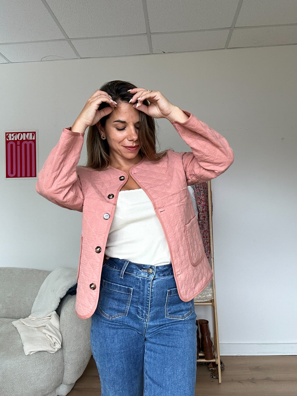 Pink Quilted Jacket