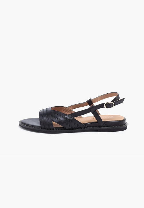 Anissa Flat Sandals - Black