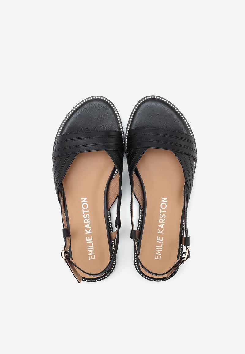Anissa Flat Sandals - Black