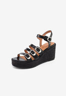Sandalias con cuña Talia - Negro