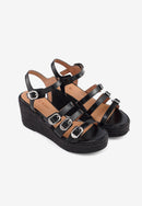 Sandalias con cuña Talia - Negro