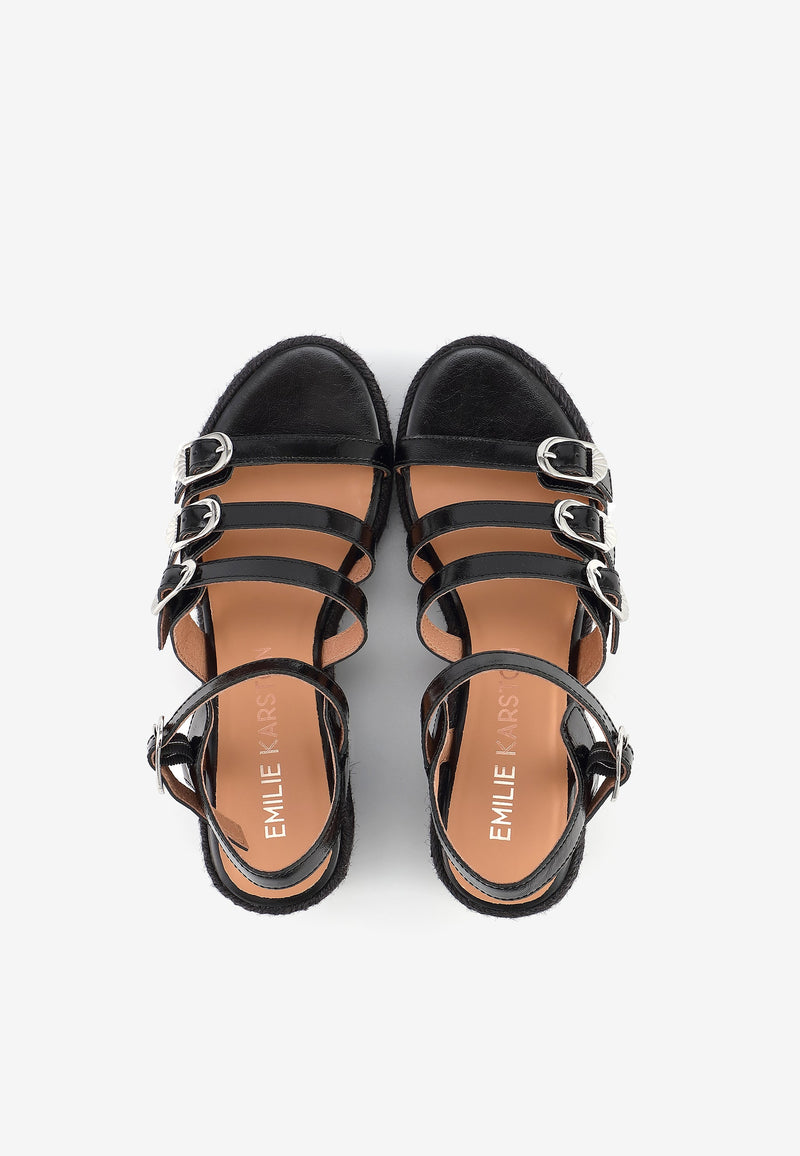 Sandalias con cuña Talia - Negro