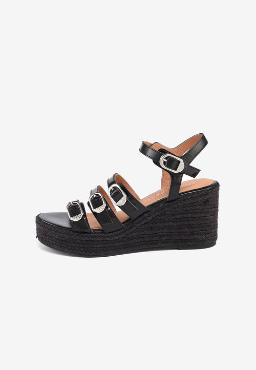 Sandalias con cuña Talia - Negro