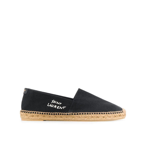 Espadrilles - Saint Laurent Canvas Logo - Black