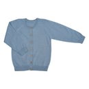 Cardigan Victorien Tricot Bleu Chiné 100% Laine - Enfant