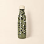 Botella - Leopardo - 500 ml - Acero inoxidable - Caqui