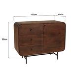 Alix - Sideboard - Dark Brown/Black