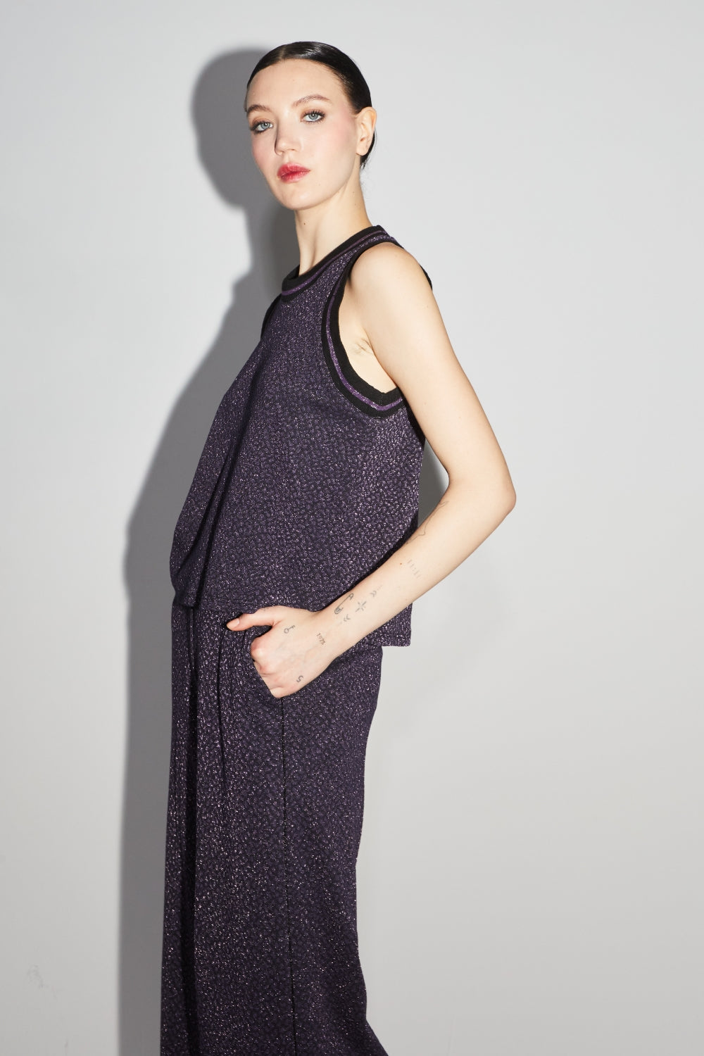 The Marika Top in Léo Mauve Knit