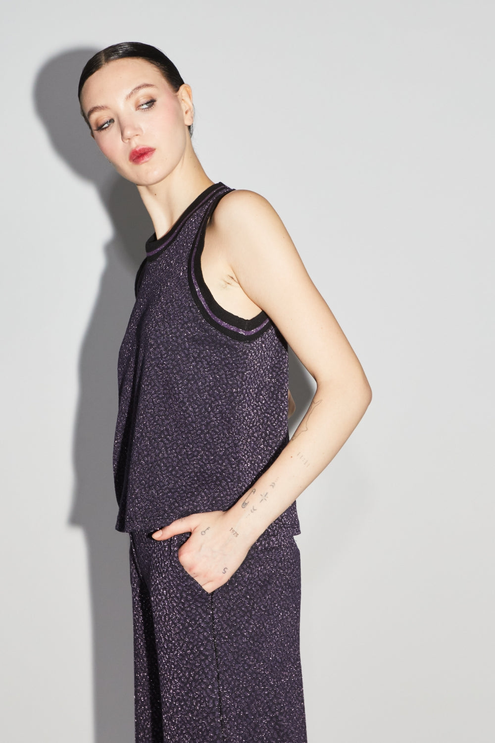 The Marika Top in Léo Mauve Knit