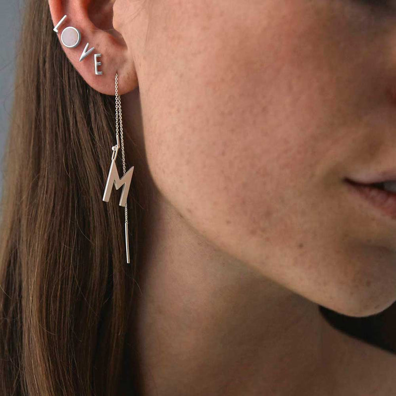 Boucle D'Oreille - Archetypes A-Z - 1 Pièce - Argent - Plusieurs Choix Disponibles