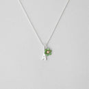 Bijou Charm - My Flower Bicolore - 7mm - Argent - Vert