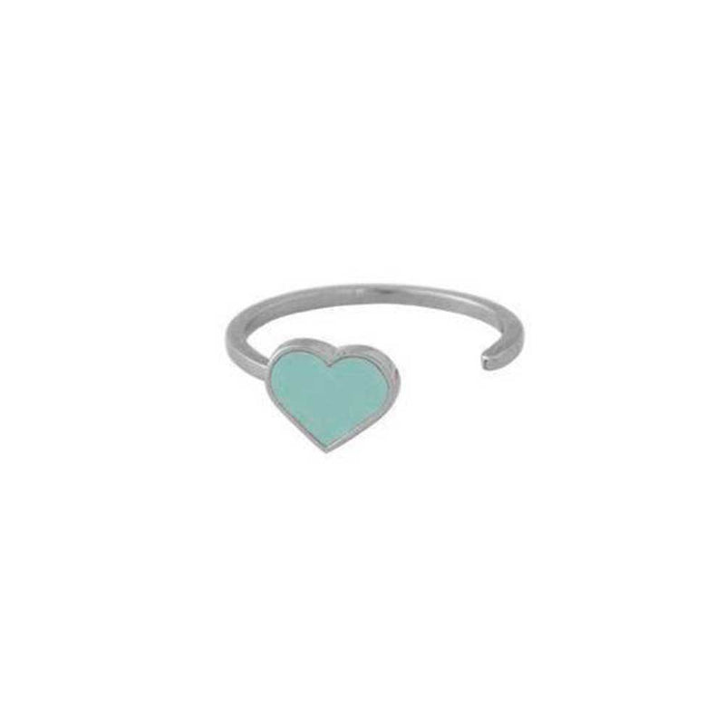 Bague - Enamel Heart - Argent - 2 Coloris