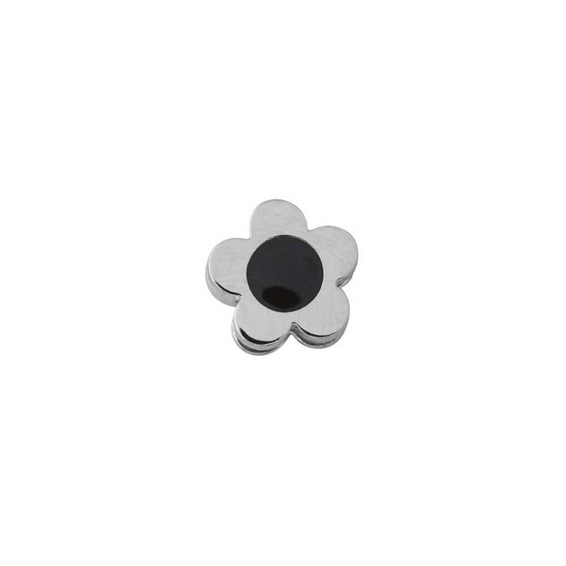 Bijou Charm - Enamel Flower - Argent - 2 Coloris