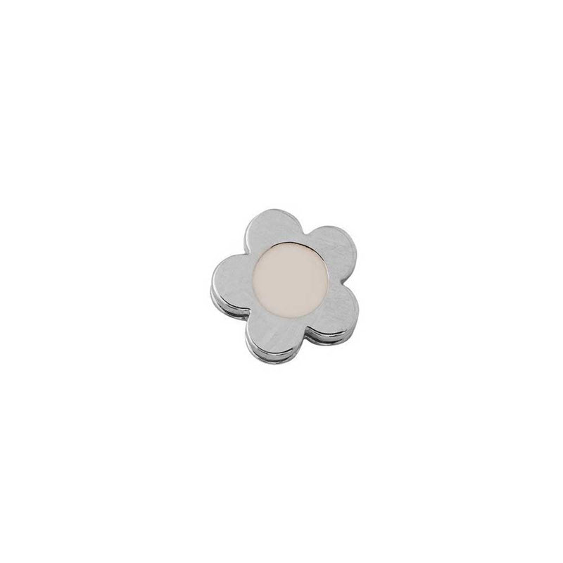 Bijou Charm - Enamel Flower - Argent - 2 Coloris