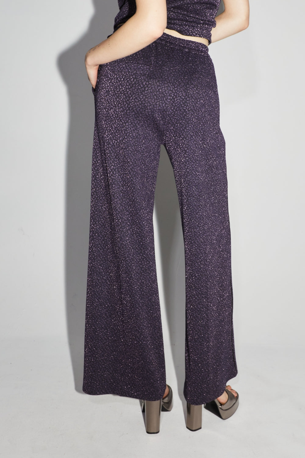 Le Pantalon Charlie En Tricot Léo Mauve