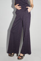Le Pantalon Charlie En Tricot Léo Mauve
