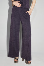 Le Pantalon Charlie En Tricot Léo Mauve