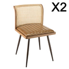 Marcel - Lot De 2 Chaises - Marron/Noir/Bois Clair