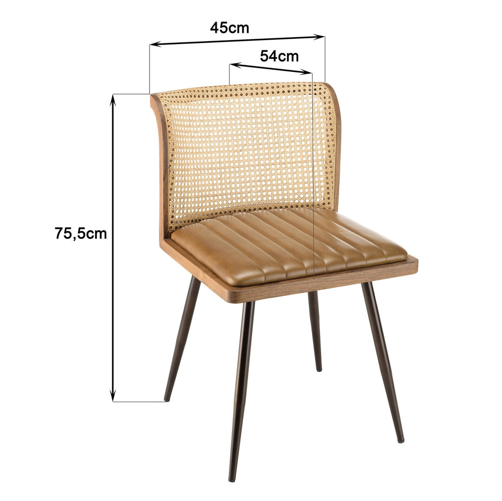 Marcel - Lot De 2 Chaises - Marron/Noir/Bois Clair
