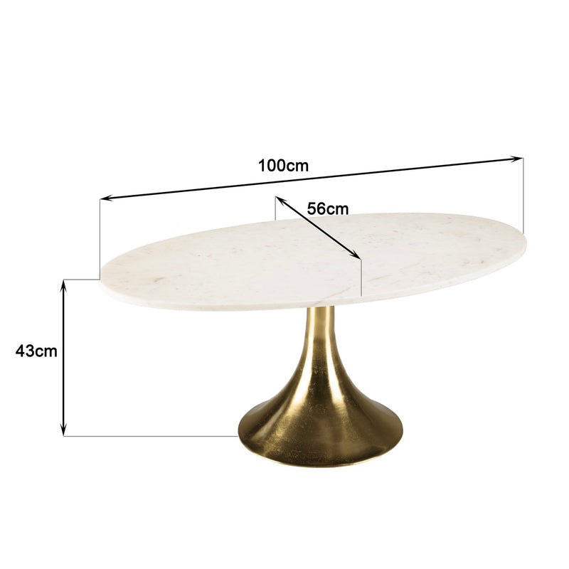 James - Coffee Table - White/Gold
