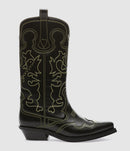Ganni - Bottes Western Santiag Brodées Noir - Femme