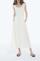Robe Écrue Habillée Longue Décolletée - Femme