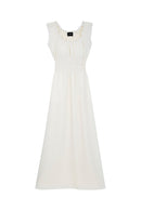 Robe Écrue Habillée Longue Décolletée - Femme