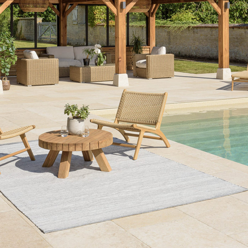 Quentin - Tapis D'Extérieur - Polyéthylène - Gris/Blanc