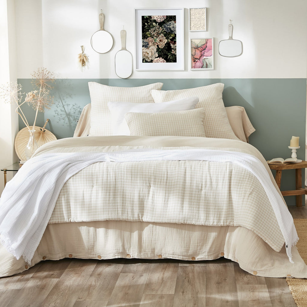 Vickie - Extremo de cama - Gasa de algodón - Pampa