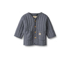 Giacca trapuntata Siggo - Righe fiammate grigio-azzurre