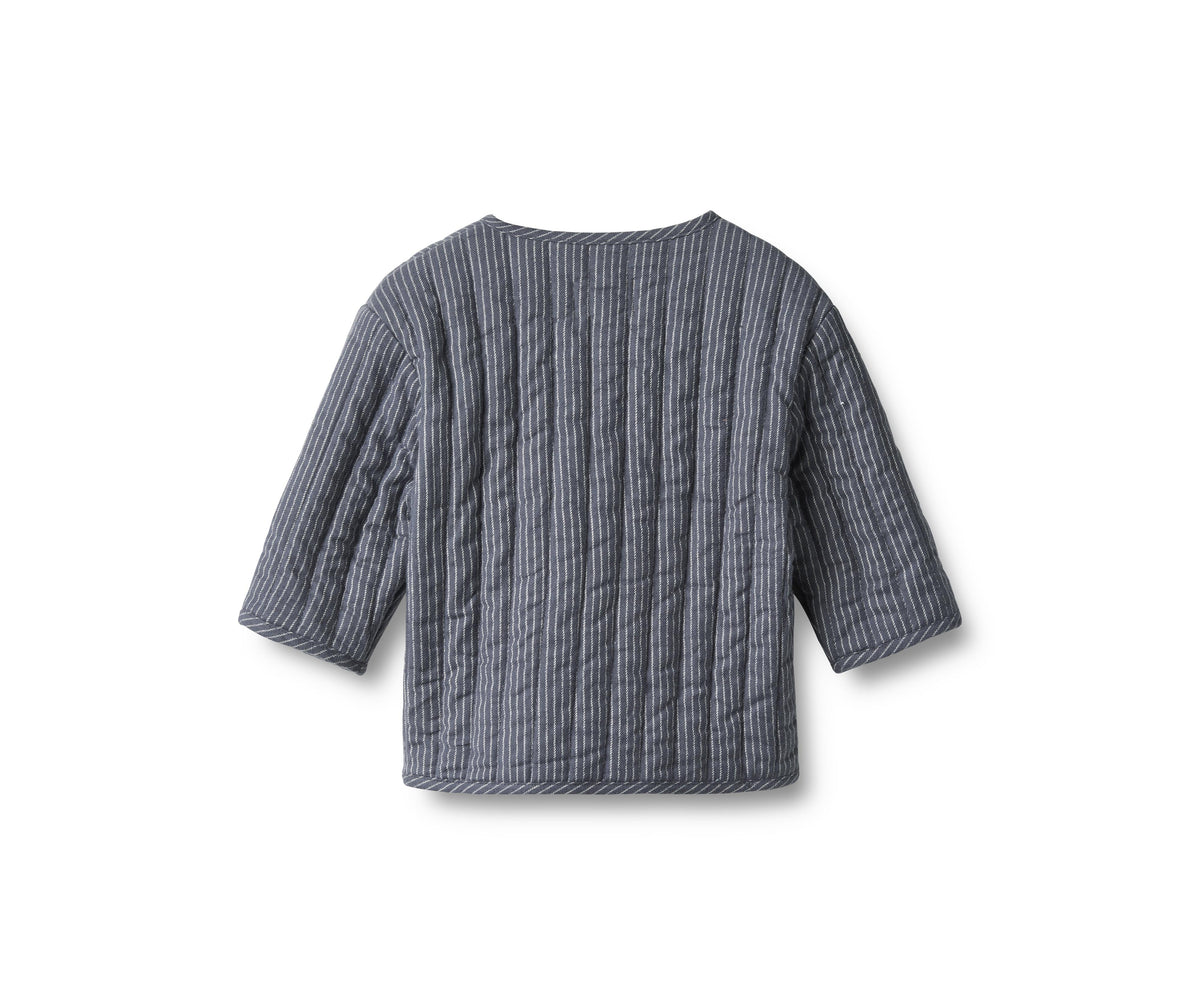 Giacca trapuntata Siggo - Righe fiammate grigio-azzurre