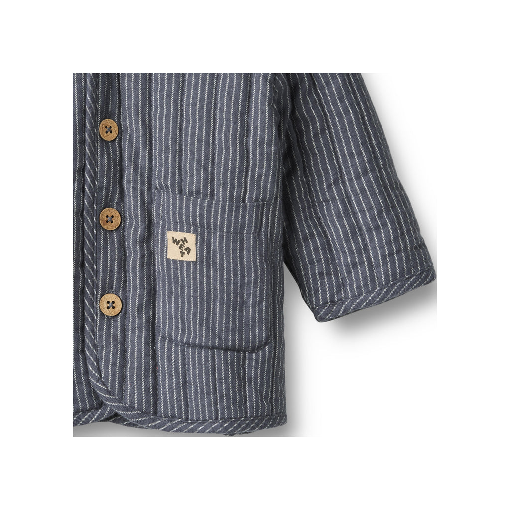 Giacca trapuntata Siggo - Righe fiammate grigio-azzurre