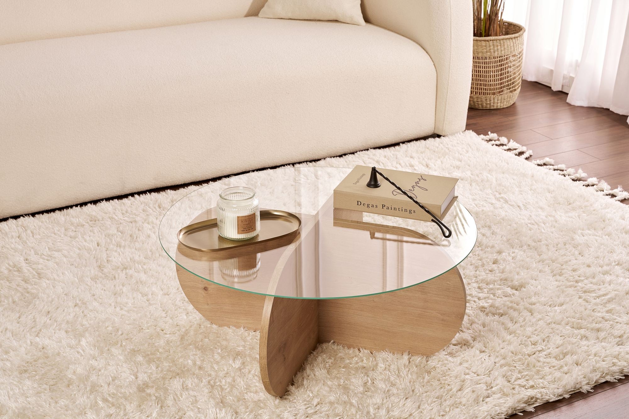 Aeris - Coffee Table - Sapphire Oak/Clear