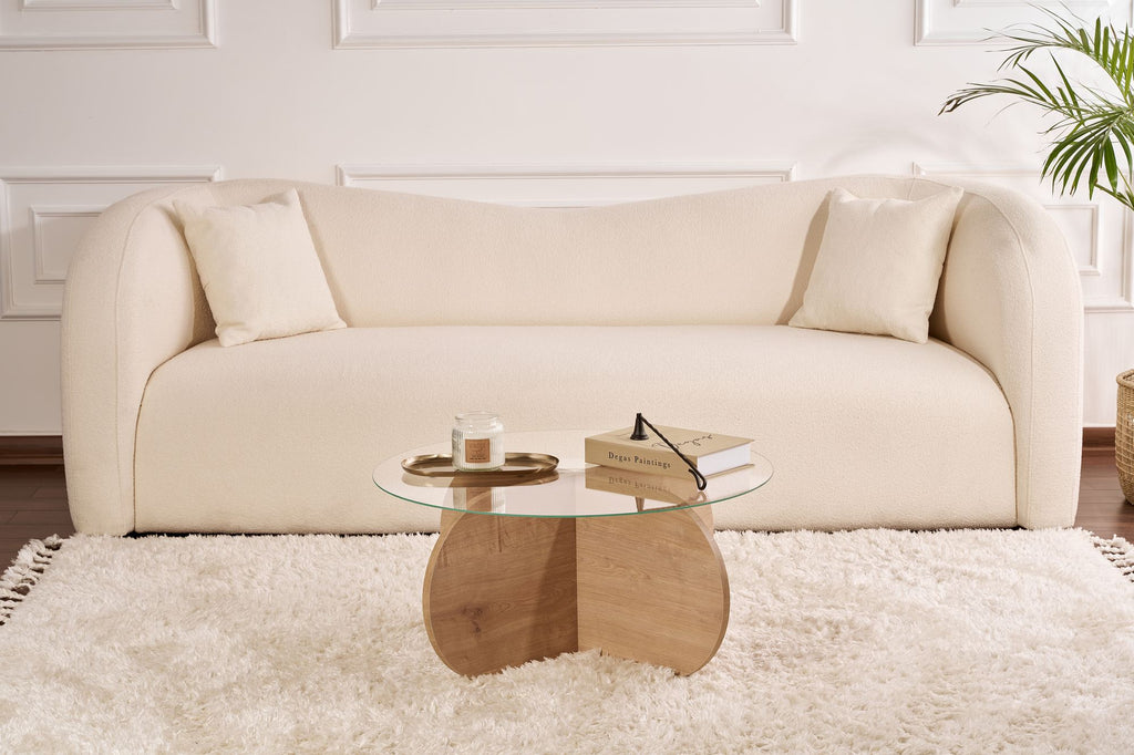 Aeris - Coffee Table - Sapphire Oak/Clear