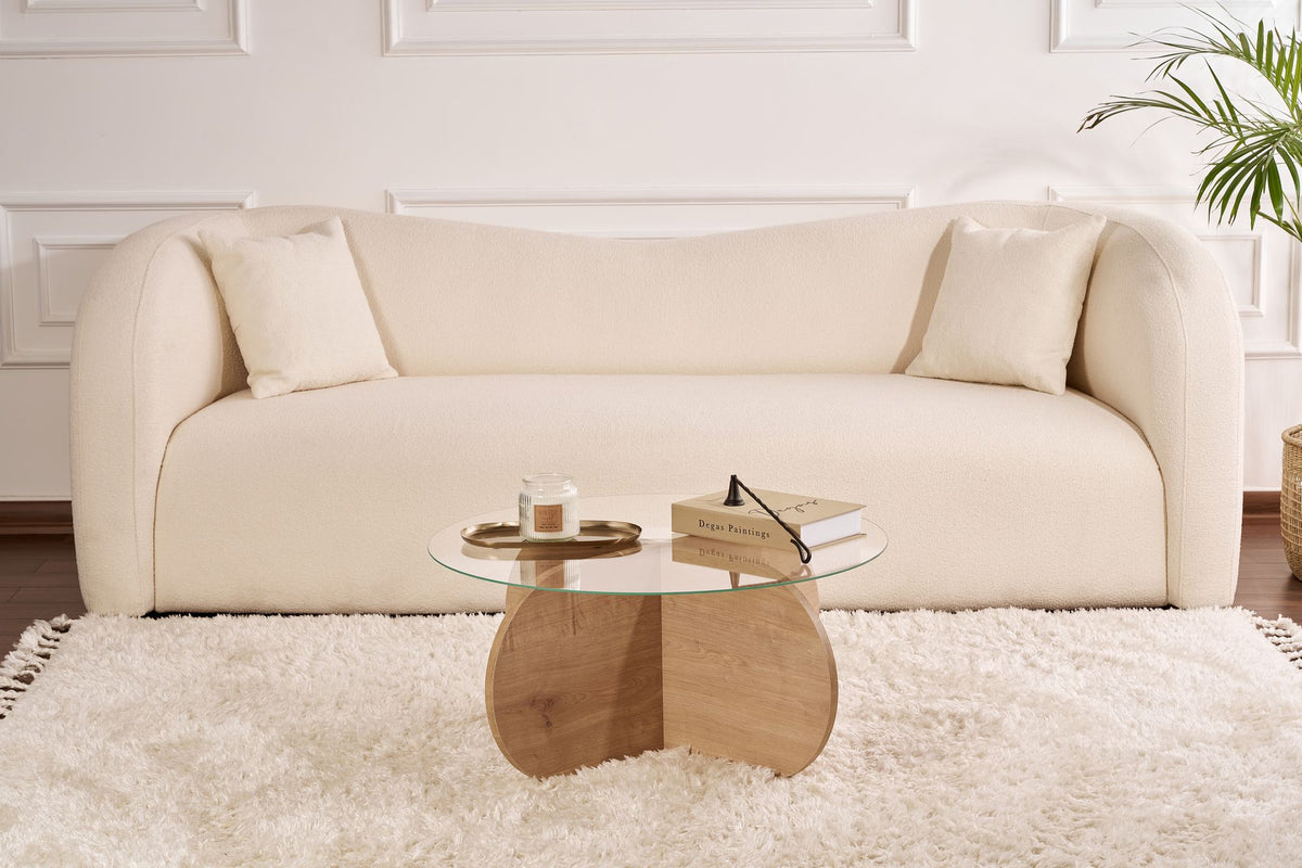 Aeris - Coffee Table - Sapphire Oak/Clear