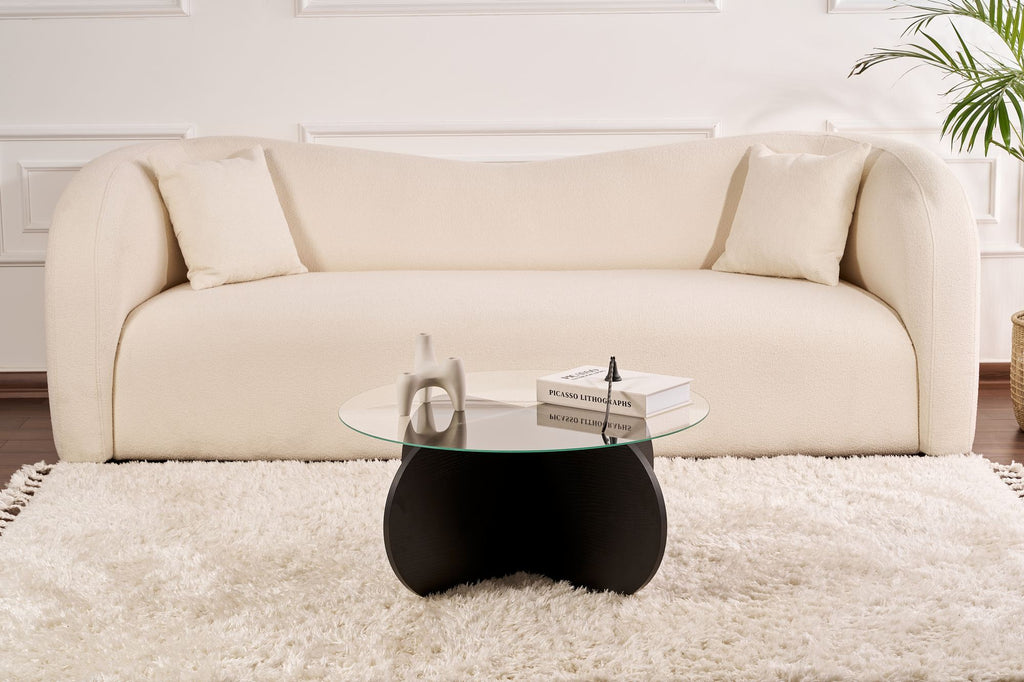 Aeris - Coffee Table - Black Wood/Clear