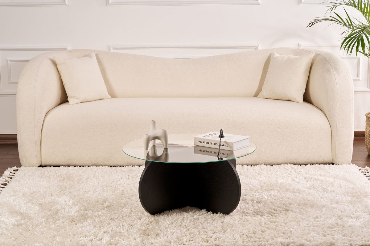 Aeris - Coffee Table - Black Wood/Clear