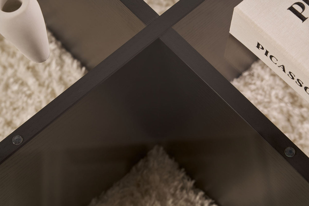 Aeris - Coffee Table - Black Wood/Clear