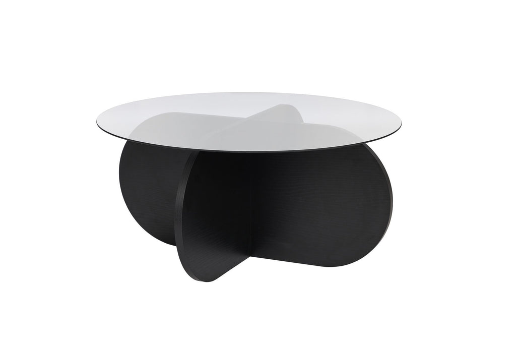 Aeris - Coffee Table - Black Wood/Clear