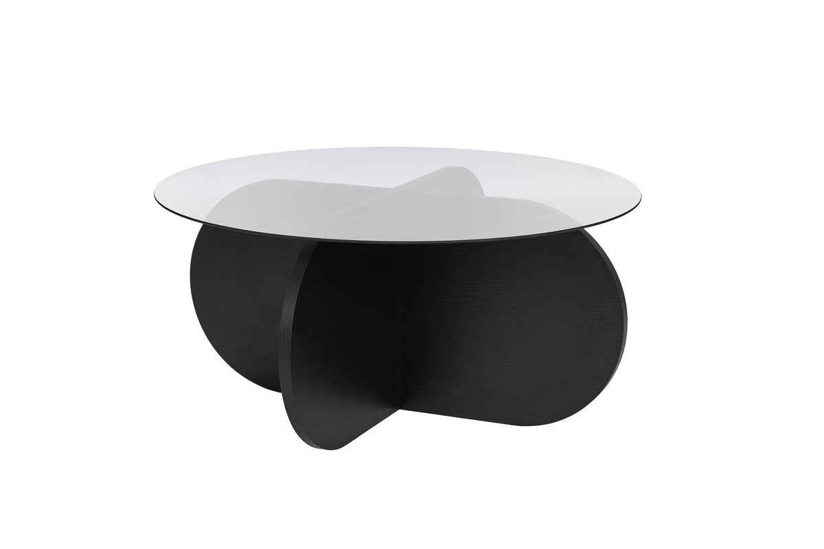 Aeris - Coffee Table - Black Wood/Clear