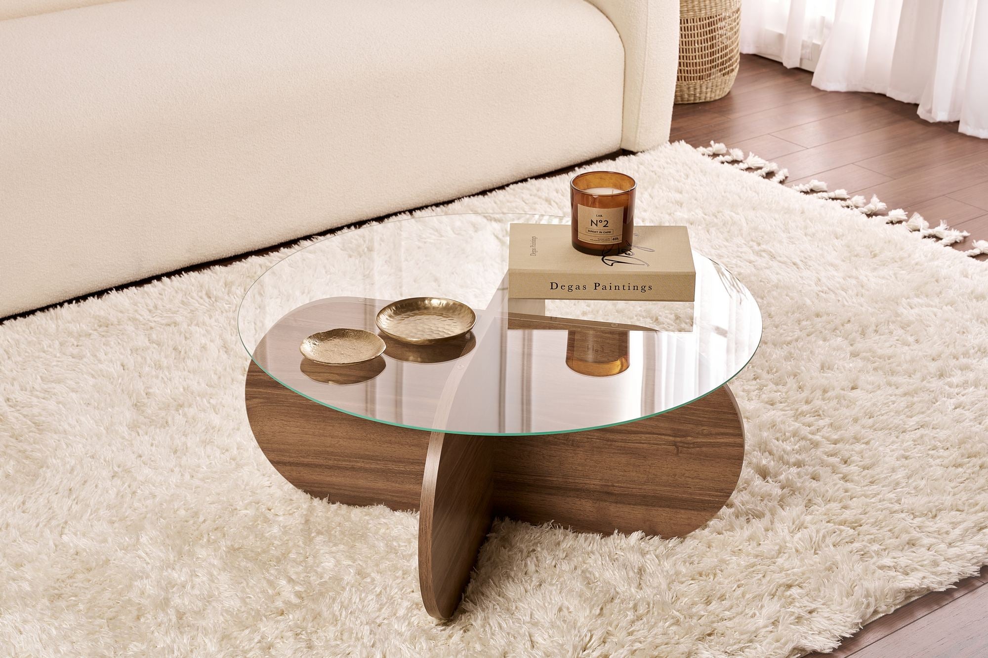 Aeris - Coffee Table - Venezia Walnut/Transparent