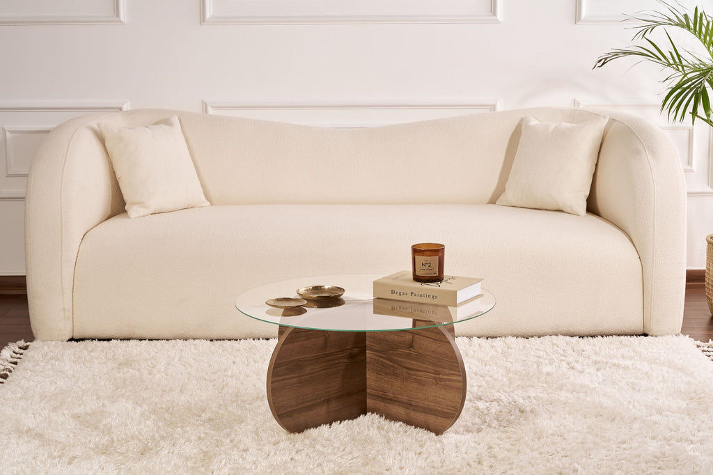 Aeris - Coffee Table - Venezia Walnut/Transparent