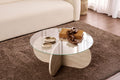Aeris - Coffee Table - Travertine/Transparent