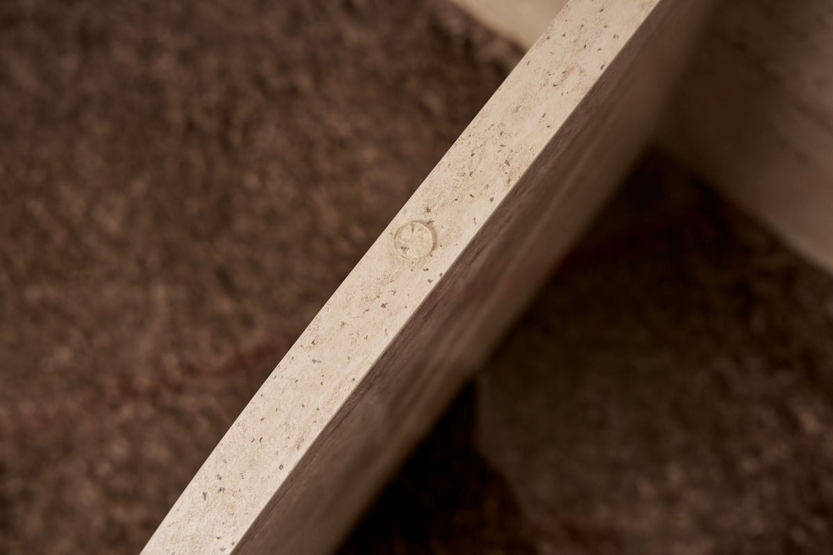 Aeris - Coffee Table - Travertine/Transparent