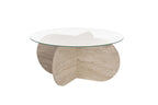 Aeris - Coffee Table - Travertine/Transparent